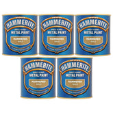 5X Hammerite Hammered Gold Paint 250ml Tin Paint